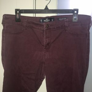 Maroon Hollister Ankle Stretch Jeggings